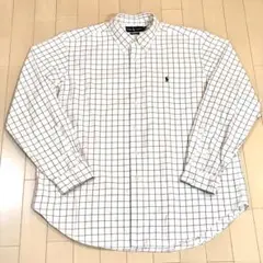 ラルフローレン ウィンドウペン チェック 黒 白BDシャツ XLサイズ