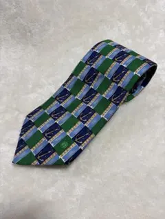 美品　dunhill ダンヒル ネクタイ アンカー柄 シルク 総柄 マリン