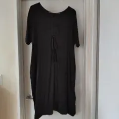 アツロウタヤマ　2way黒ワンピース 半袖 　 リボン付き