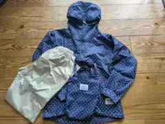 SOMETHING レインスーツ 上下セット ドット柄 　Lのサムネイル