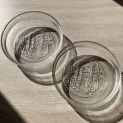 ガラスボウル 2客セット 森林模様 昭和レトロ