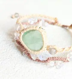 No.83 1点もの♪フローライトタンブル2連ブレスレット