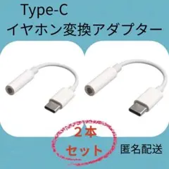 【2個セット】イヤホンジャック 変換アダプター type-C 3.5mm