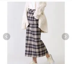 【値下】FREAK'S STORE ウォッシャブルチェックタイトスリットスカート