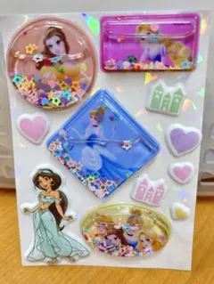ディズニープリンセス　シールおすそ分け　ウォーターシール　ぷくぷくシール