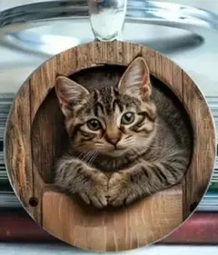 キーリング キーホルダー 猫 真鍮製