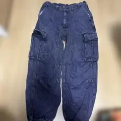 ダークブルー ワイドカーゴパンツ