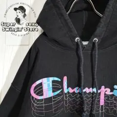 人気 チャンピオン リバースウィーブ スウェットパーカー 2XL ブラック 古着