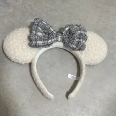 カチューシャ チェックリボン ミニー ディズニー