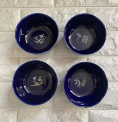 【美品】たち吉 橘吉 小鉢 4客セット 金彩 絵変わり梅竹模様　煮物鉢 和食器