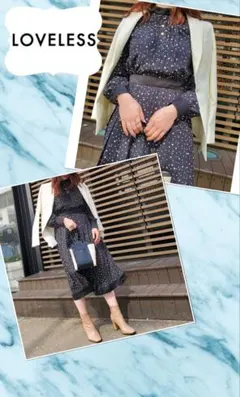 （極美品）LOVELESS 長袖 金ボタン プリーツ ロング ワンピースのサムネイル