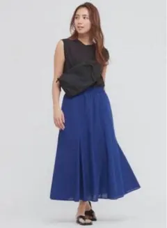 【新品】ユニクロ　マーメイド　ロングスカート フレアー ブルー　Sサイズ