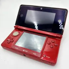 ニンテンドー3DS 本体 赤 充電器 タッチペン SDカード　4点セット