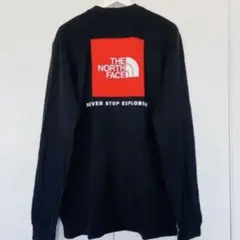 日本未発売 ノースフェイス 黒 M ボックスロゴ スクエア ロンT 正規品