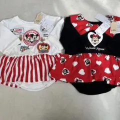 しまむら リトシー Littc ミニーマウスロンパース 70-80cm セット