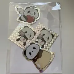 お買い物パンダ　ホログラム　シール　ステッカー　4枚セット