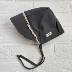 春におすすめ✨ベビー 日よけハット 軽量 ベビー帽子 可愛い ダークグレー