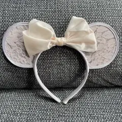 ディズニー レース カチューシャ 白