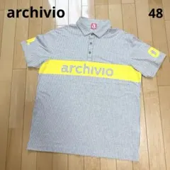 アルチビオ 半袖ポロシャツ ストライプ柄 イエロー メンズのサムネイル