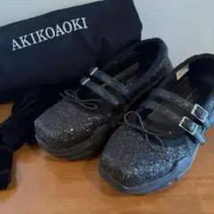 【美品】AKIKOAOKI GISELLE GLITTER BLACK 37のサムネイル