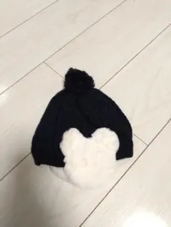 ミッキー型耳付きニット帽　48〜50cm