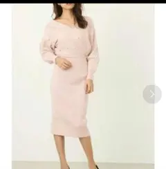 【最終値下げ】riendaフェイクパールドルマンニットワンピース