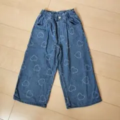 子供用 ハート柄デニムロングパンツ 130