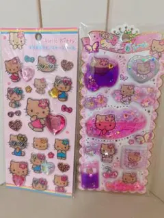 【正規品】日焼けキティ　ラインストーンシール　ウォーターinシール　2枚セット