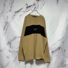 【レイジブルー】ベージュ ブラック 長袖 トレーナー スウェット カットソー Lのサムネイル