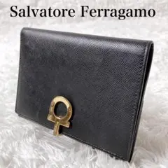 【未使用に近い】FERRAGAMOフェラガモ　ガンチーニ　二つ折り財布　現行品 FERRAGAMO フェラガモ 二つ折り財布 THE GANCINI ガンチーニ 22