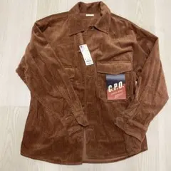 【タグ付き新品未使用】GU コーデュロイCPOシャツ(長袖) ブラウン