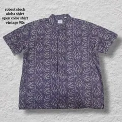 ロベルトストックアロハシャツ開襟シャツ総柄オープンカラーvintage古着激レア