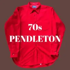 希少　古着　USA製 ペンドルトン　ウールシャツ　L赤