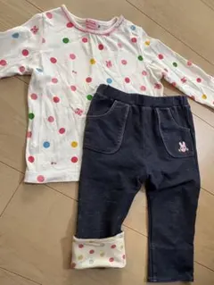 MIKI HOUSE ロンT 90 / ボトムス　パンツ　80 セット