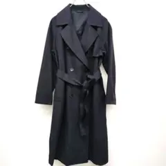 ジーユー GUトレンチコート ネイビー M ダブルボタン ベルト付き 美品
