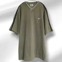 ナイキ ワンポイント Tシャツ Vネック 半袖 L 深緑 綿 ヴィンテージのサムネイル