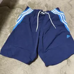 adidas 3本ライン ショートパンツ ネイビー
