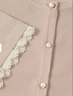 現行品♡袖口レースパールボタンカーディガンのサムネイル