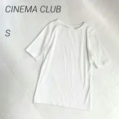 CINEMA CLUB　リブTシャツ　コットン混　半袖　五分袖　無地のサムネイル