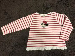 プティマイン　ミニーマウス　ストライプ 長袖カットソー 110cm