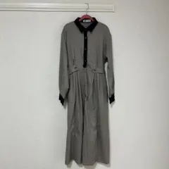 179/wg チェック柄 長袖シャツワンピース