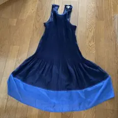 ノースリーブ フレアワンピース ネイビー