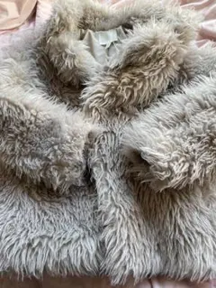 ベージュ ファーコート XS