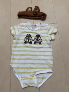 petit main チップとデール ロンパース 70 ヘアバンド付き