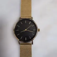ゴールド メッシュベルト 腕時計 クォーツ..稼働中！32mm!
