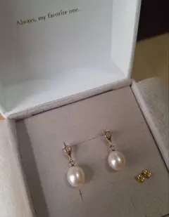 eteパールホワイトトパーズ ピアス ドロップ