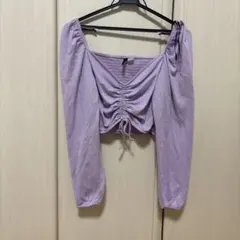 H&M DIVIDED パステルパープル シャーリング 長袖 トップスのサムネイル