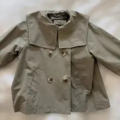 【美品】H&M セーラーカラー コート 110cm 3T カーキ グレージュ