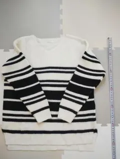 COLZA ボーダーニットセーター Mサイズ ホワイト/ブラック