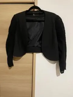 （3連休限定値下）ブラック ノーカラージャケット 羽織 ボレロ